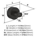 Amerock Black Bronze 1-1/4 in. Knob 