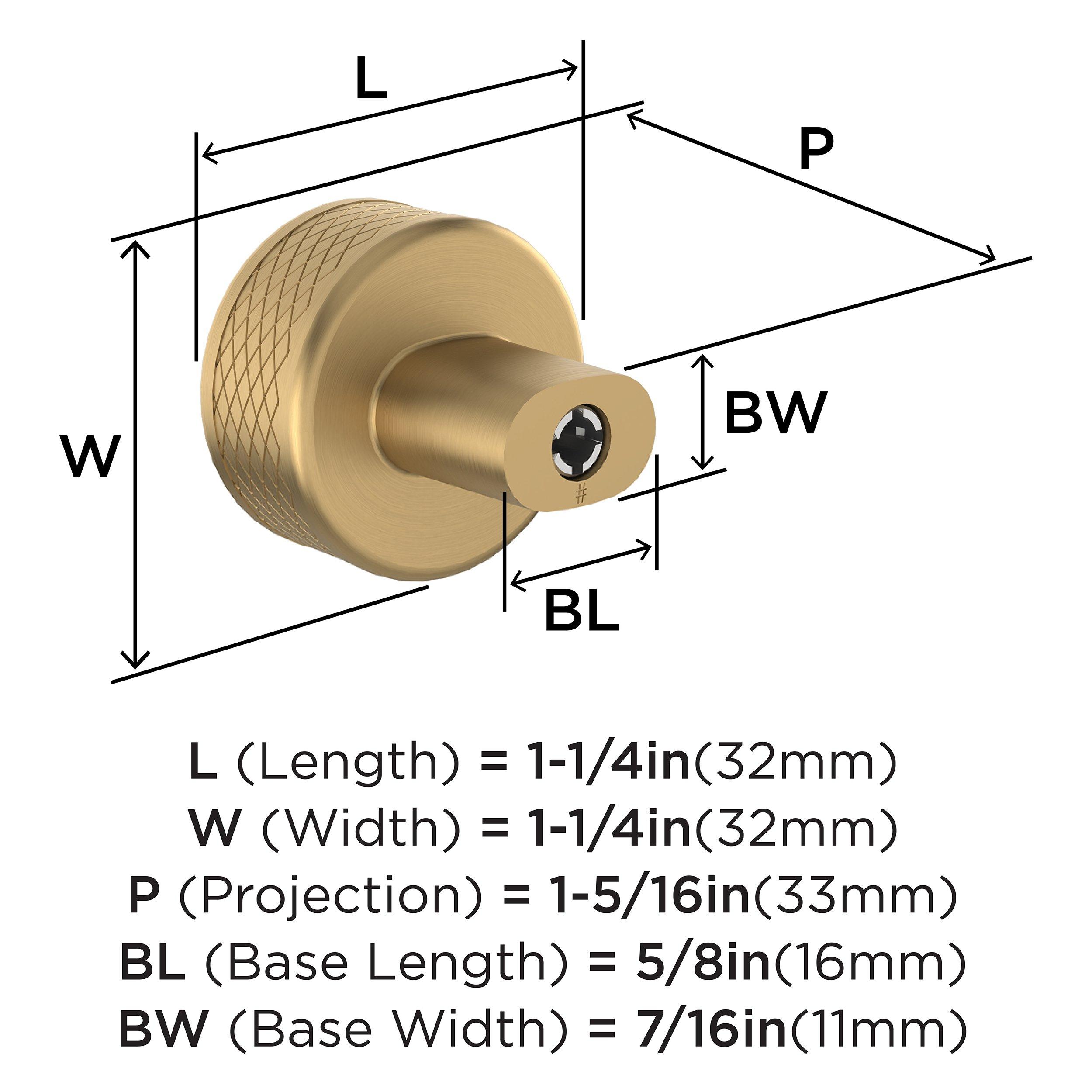 BRONX 1-1/4 INCH  32MM  DIAMETER CHAMPAGNE BRONZE CABINET KNOB 