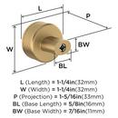 BRONX 1-1/4 INCH  32MM  DIAMETER CHAMPAGNE BRONZE CABINET KNOB 