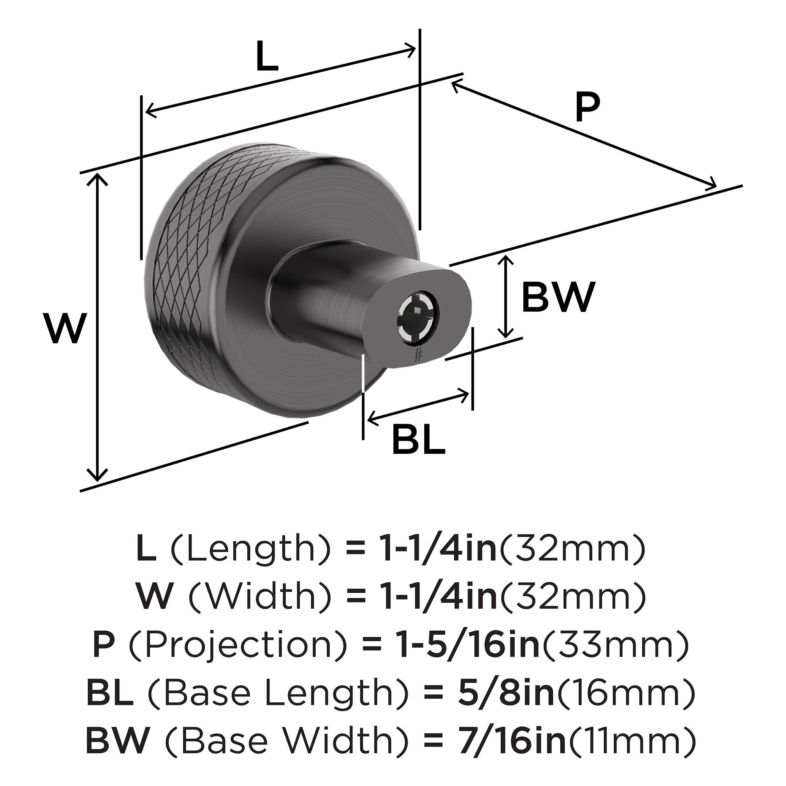 Amerock Gunmetal 1-1/4 in. Knob 