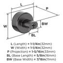Amerock Gunmetal 1-1/4 in. Knob 