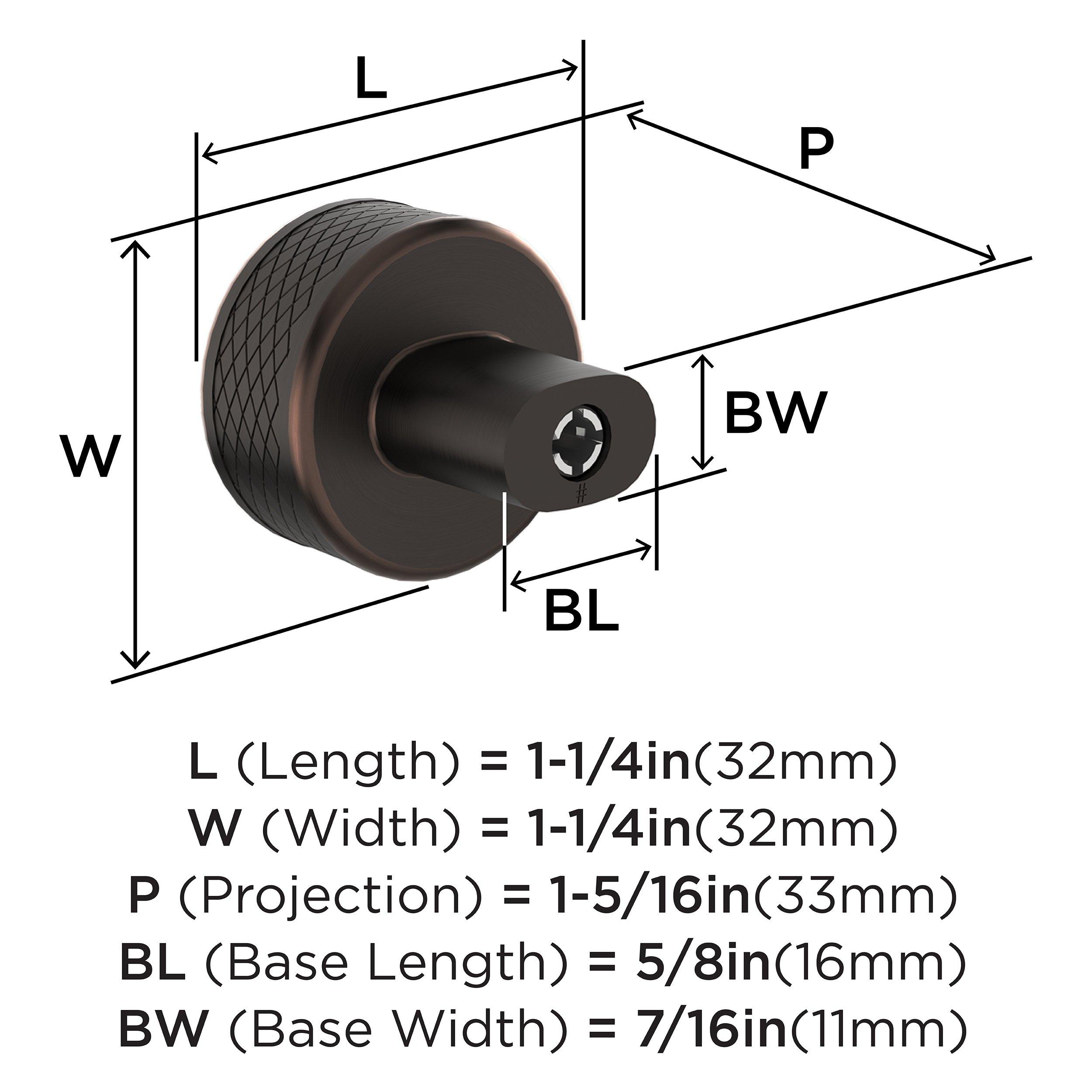 Amerock Oil Rubbed Bronze 1-1/4 in. Knob 