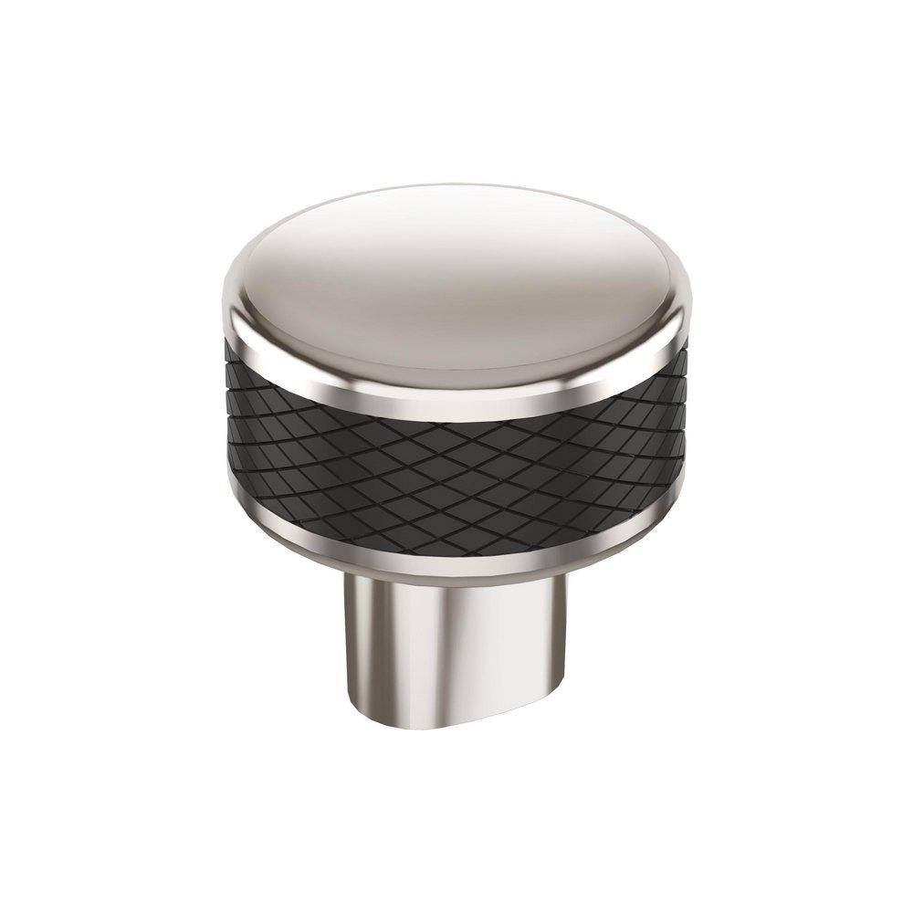 ESQUIRE 1-1/4 INCH  32MM  DIAMETER POLISHED NICKEL/BLACK BRONZE CABINET KNOB 