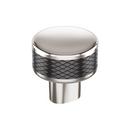 ESQUIRE 1-1/4 INCH  32MM  DIAMETER POLISHED NICKEL/GUNMETAL CABINET KNOB 