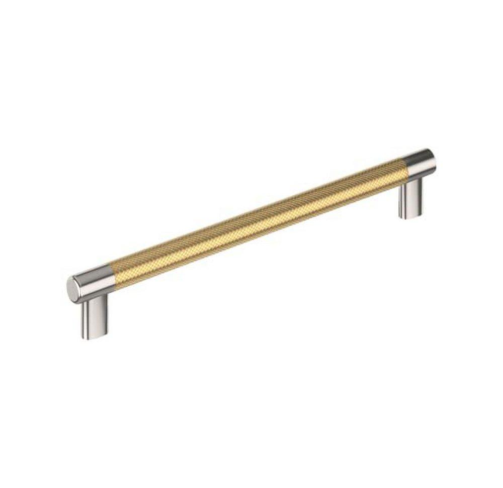 ESQUIRE 10-1/16 INCH  256MM  CENTER-TO-CENTER POLISHED NICKEL/CHAMPAGNE BRONZE CABINET PULL 