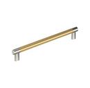ESQUIRE 10-1/16 INCH  256MM  CENTER-TO-CENTER POLISHED NICKEL/CHAMPAGNE BRONZE CABINET PULL 