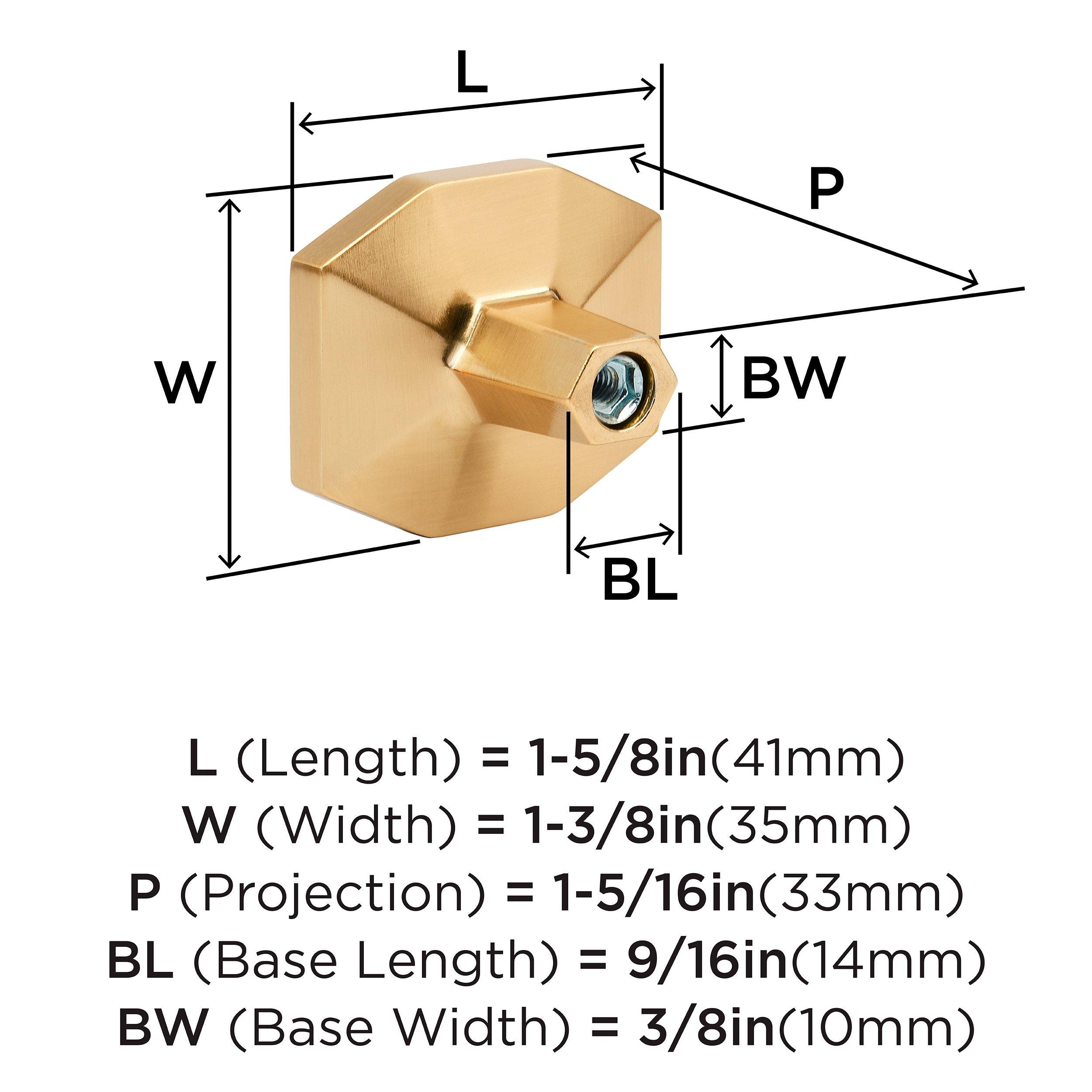 CARRIONE 1-5/8 INCH  41MM  LENGTH MARBLE BLACK/CHAMPAGNE BRONZE CABINET KNOB 