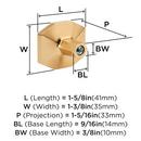 CARRIONE 1-5/8 INCH  41MM  LENGTH MARBLE BLACK/CHAMPAGNE BRONZE CABINET KNOB 