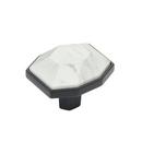 1-5/8 in. Cabinet Knob in Marble White/Black Bronze