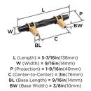Amerock Marble Black 3 in. Center-to-Center Pull 