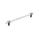 10-1/16 in. Center-to-Center Cabinet Pull in Marble White/Black Bronze