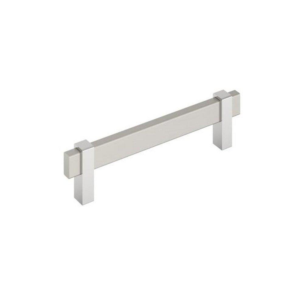 MULINO 5-1/16 INCH  128MM  CENTER-TO-CENTER SATIN NICKEL/POLISHED CHROME CABINET PULL 