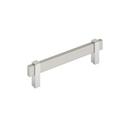 MULINO 5-1/16 INCH  128MM  CENTER-TO-CENTER SATIN NICKEL/POLISHED CHROME CABINET PULL 
