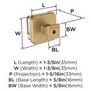 Amerock Clear 1-3/8 in. Square Knob 