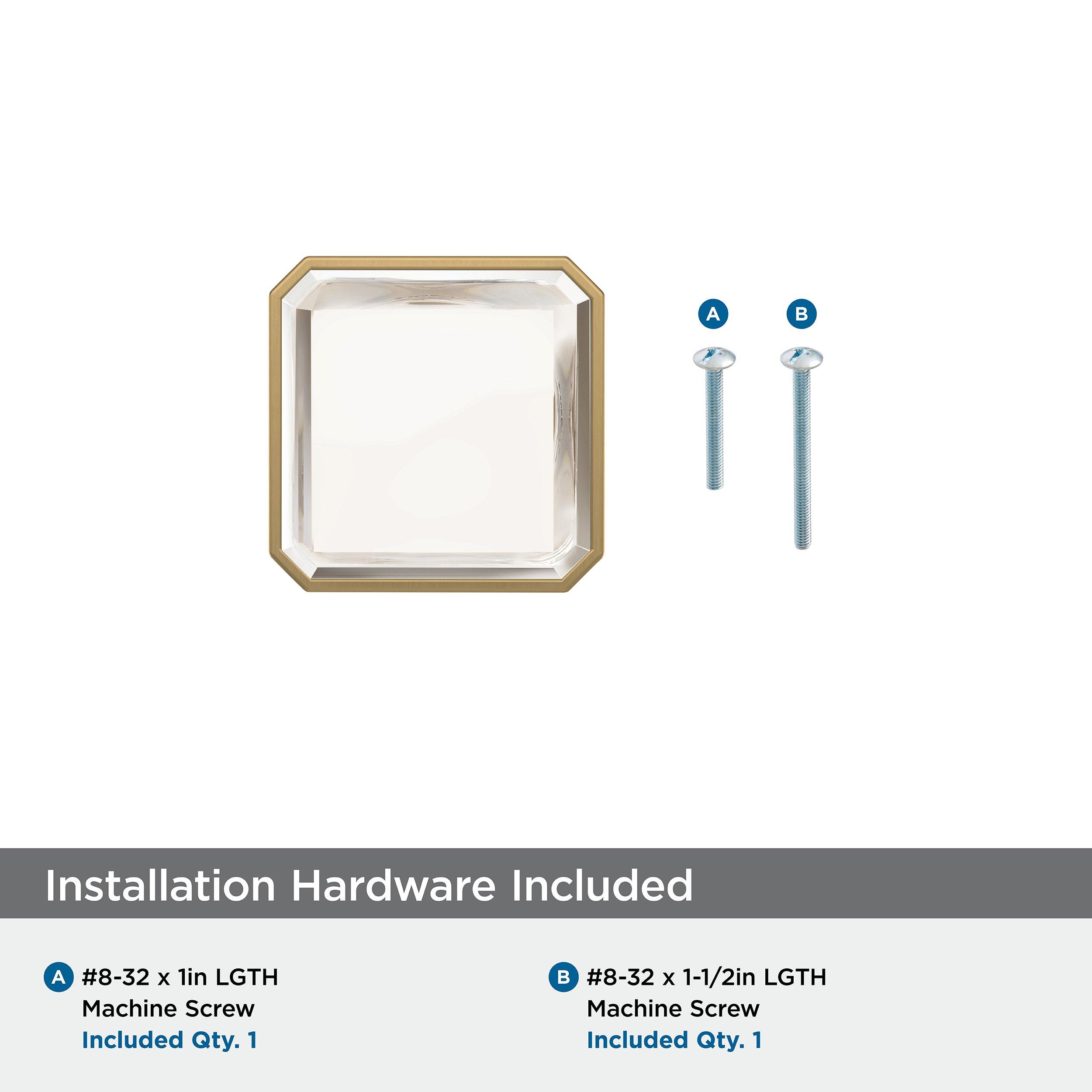 Amerock Clear 1-3/8 in. Square Knob 