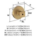 GLACIO 1-1/2 INCH  38MM  DIAMETER CLEAR/CHAMPAGNE BRONZE CABINET KNOB 