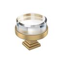 GLACIO 1-1/2 INCH  38MM  DIAMETER CLEAR/CHAMPAGNE BRONZE CABINET KNOB 