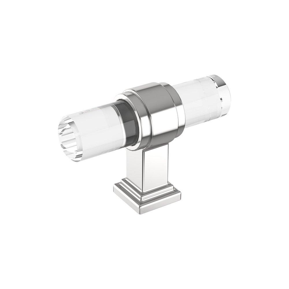 GLACIO 2-1/8 INCH  54MM  LENGTH CLEAR/POLISHED CHROME CABINET KNOB 