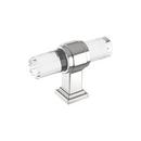 GLACIO 2-1/8 INCH  54MM  LENGTH CLEAR/POLISHED CHROME CABINET KNOB 