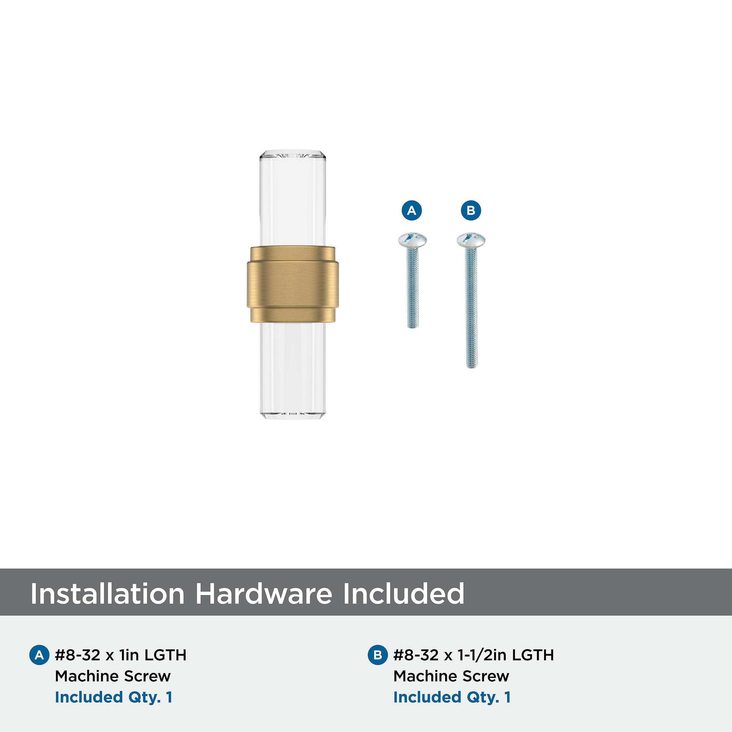 GLACIO 2-1/8 INCH  54MM  LENGTH CLEAR/CHAMPAGNE BRONZE CABINET KNOB 