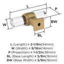 GLACIO 2-1/8 INCH  54MM  LENGTH CLEAR/CHAMPAGNE BRONZE CABINET KNOB 