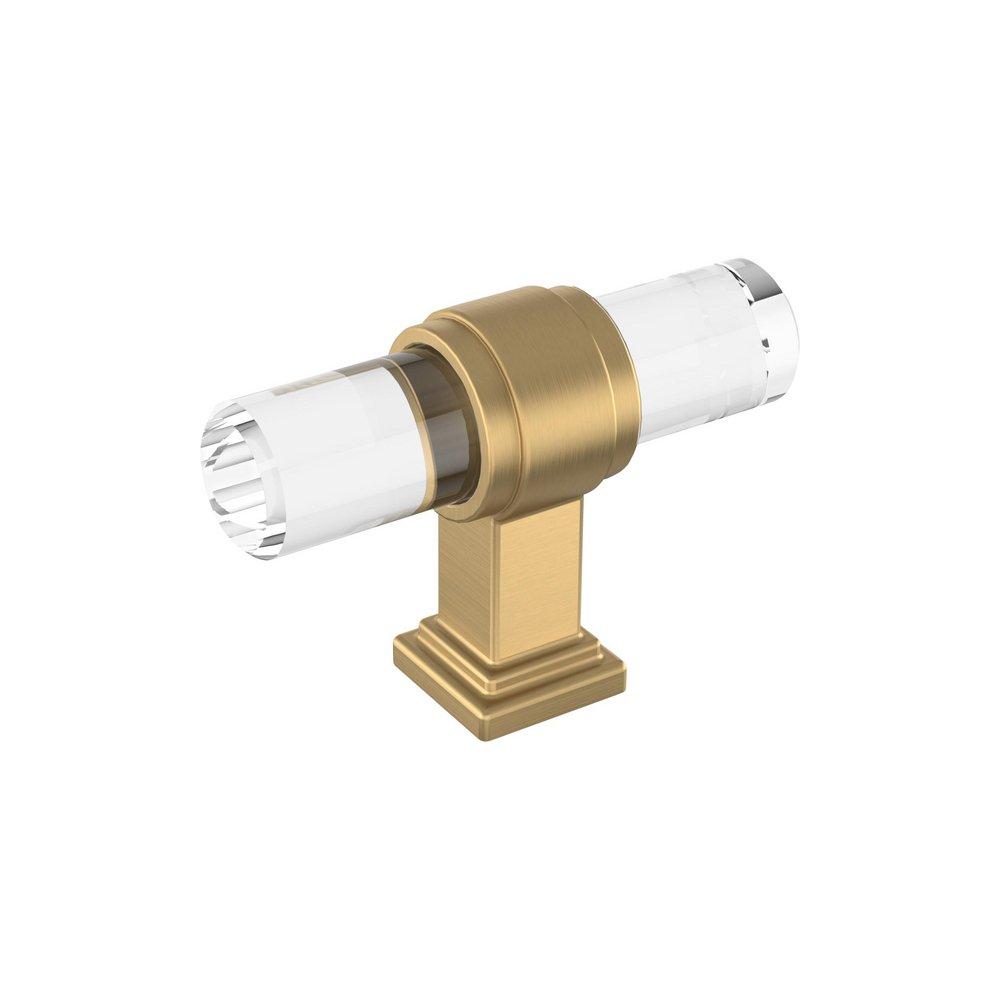 GLACIO 2-1/8 INCH  54MM  LENGTH CLEAR/CHAMPAGNE BRONZE CABINET KNOB 