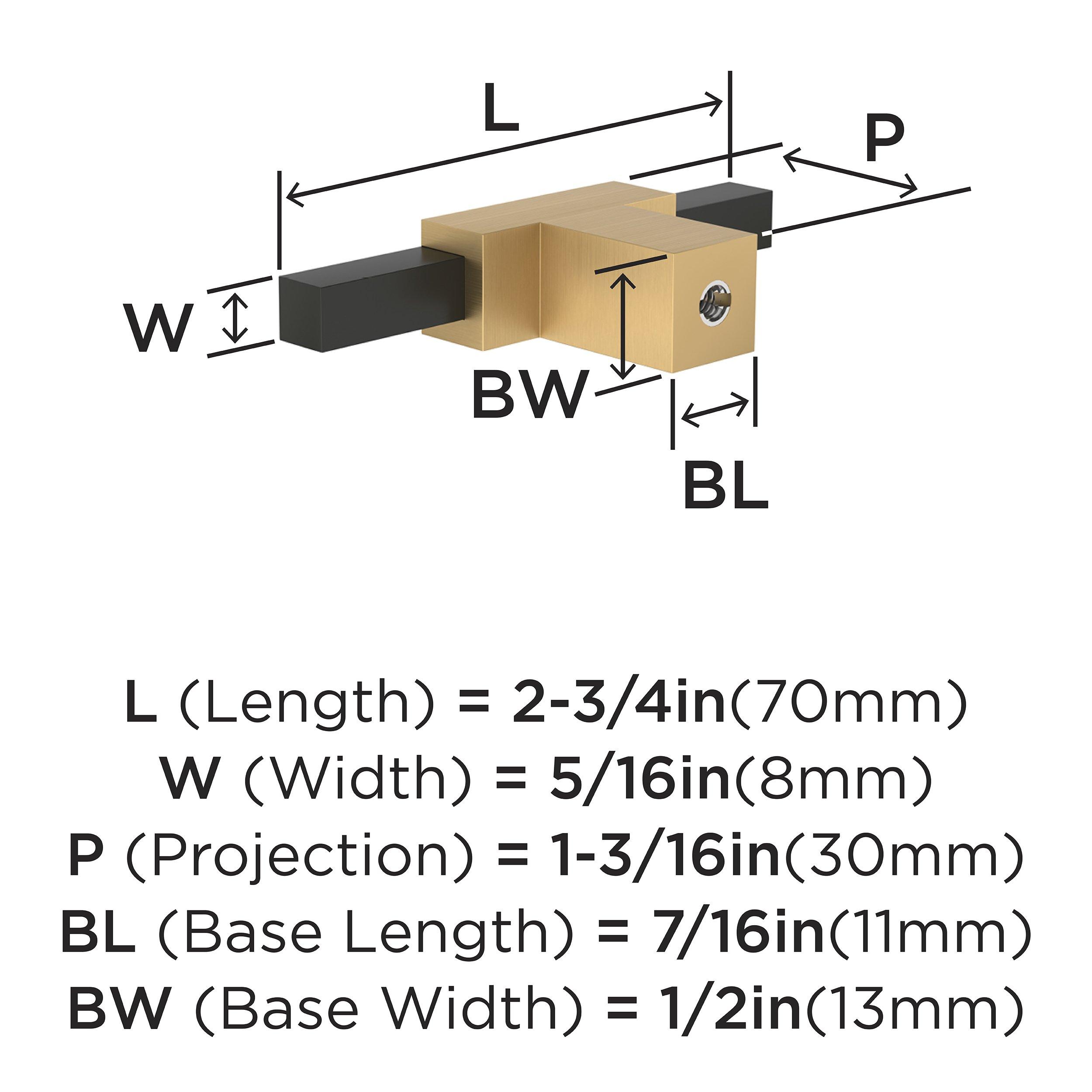 URBANITE 2-3/4 INCH  70MM  LENGTH CHAMPAGNE BRONZE/MATTE BLACK CABINET KNOB 