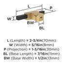 URBANITE 2-3/4 INCH  70MM  LENGTH CHAMPAGNE BRONZE/MATTE BLACK CABINET KNOB 