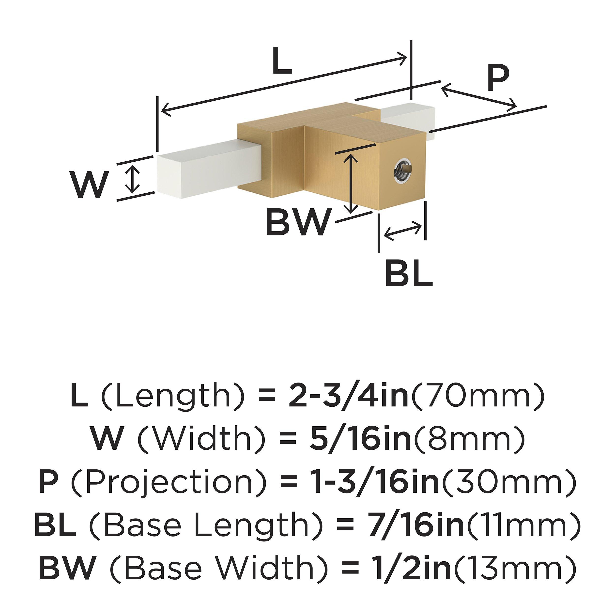 URBANITE 2-3/4 INCH  70MM  LENGTH CHAMPAGNE BRONZE/WHITE CABINET KNOB 