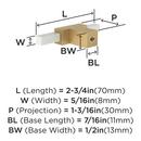 URBANITE 2-3/4 INCH  70MM  LENGTH CHAMPAGNE BRONZE/WHITE CABINET KNOB 