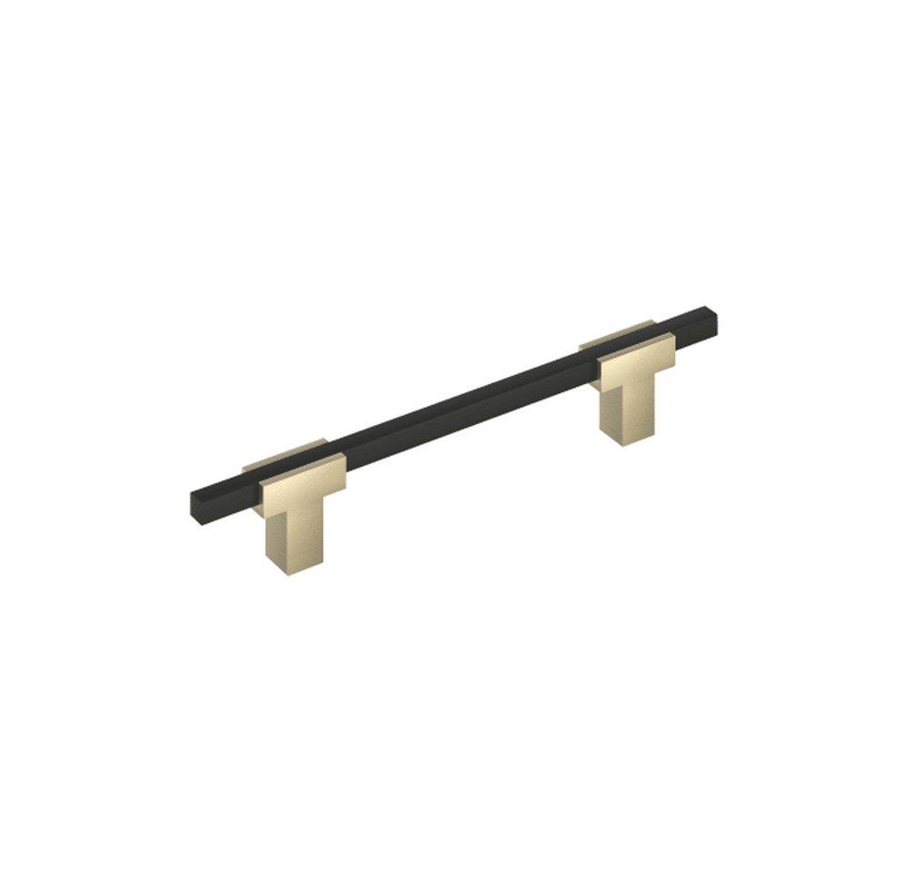 URBANITE 5-1/16 INCH  128MM  CENTER-TO-CENTER GOLDEN CHAMPAGNE/MATTE BLACK CABINET PULL 