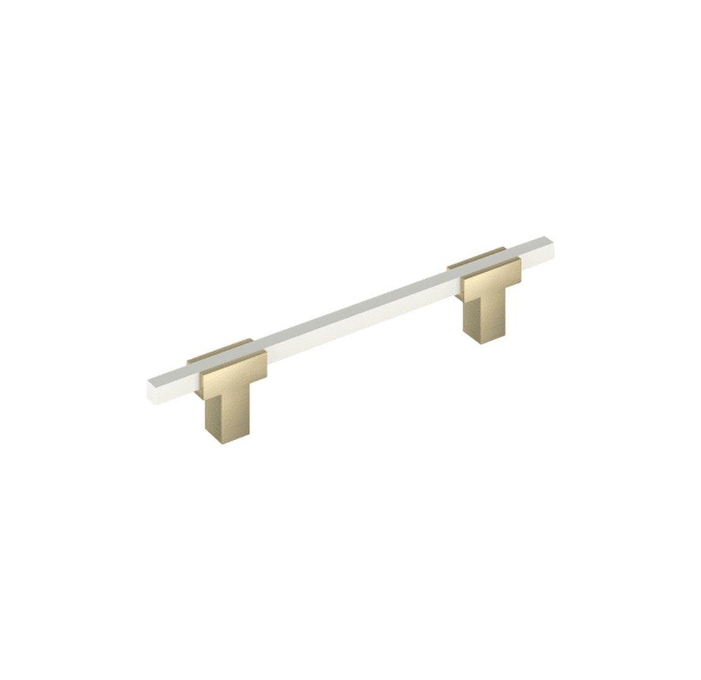 URBANITE 5-1/16 INCH  128MM  CENTER-TO-CENTER GOLDEN CHAMPAGNE/WHITE CABINET PULL 