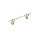 5-1/16 in. Center-to-Center Drawer Pull in Golden Champagne/White