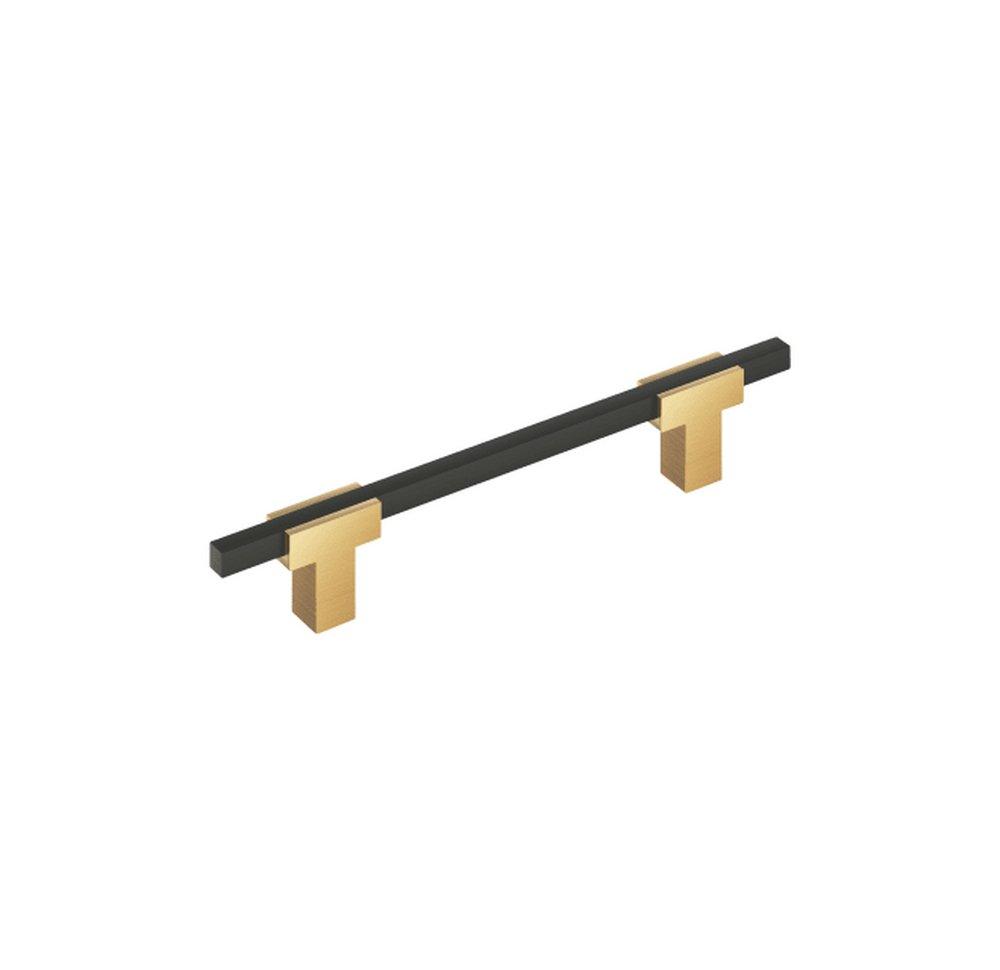 URBANITE 5-1/16 INCH  128MM  CENTER-TO-CENTER CHAMPAGNE BRONZE/MATTE BLACK CABINET PULL 