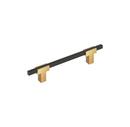 URBANITE 5-1/16 INCH  128MM  CENTER-TO-CENTER CHAMPAGNE BRONZE/MATTE BLACK CABINET PULL 