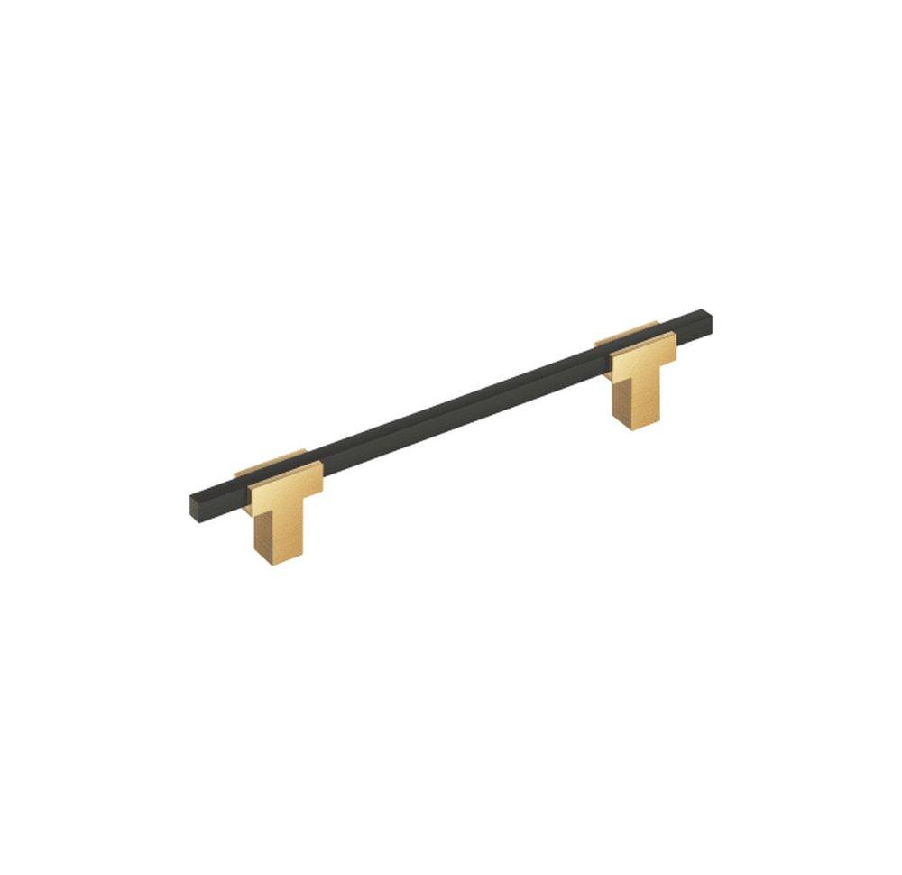 URBANITE 6-5/16 INCH  160MM  CENTER-TO-CENTER CHAMPAGNE BRONZE/MATTE BLACK CABINET PULL 