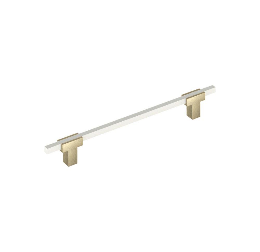 URBANITE 7-9/16 INCH  192MM  CENTER-TO-CENTER GOLDEN CHAMPAGNE/WHITE CABINET PULL 