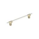 7-9/16 in. Center-to-Center Drawer Pull in Golden Champagne/White