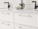 URBANITE 8-13/16 INCH  224MM  CENTER-TO-CENTER GOLDEN CHAMPAGNE/WHITE CABINET PULL 