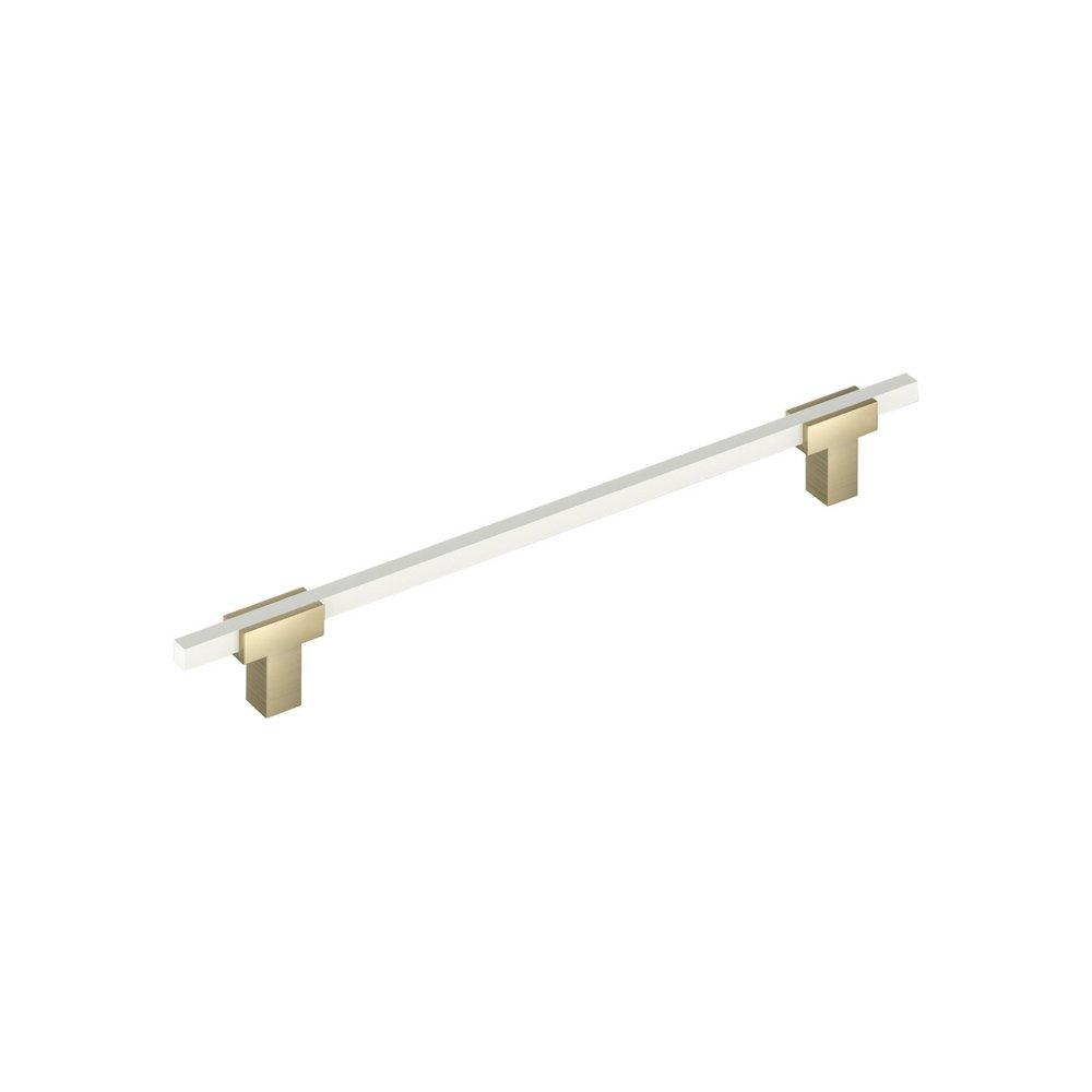 URBANITE 8-13/16 INCH  224MM  CENTER-TO-CENTER GOLDEN CHAMPAGNE/WHITE CABINET PULL 