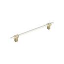 8-13/16 in. Center-to-Center Bar Pull in Golden Champagne/White