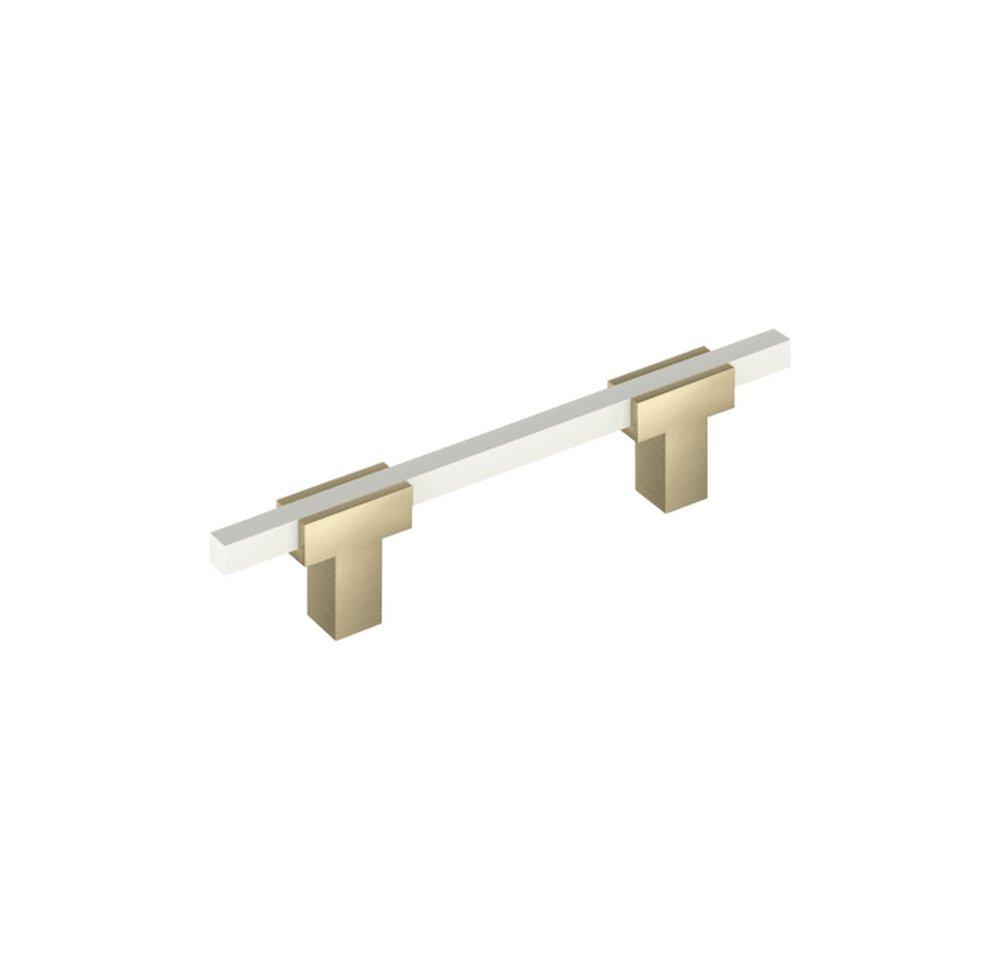URBANITE 3-3/4 INCH  96MM  CENTER-TO-CENTER GOLDEN CHAMPAGNE/WHITE CABINET PULL 