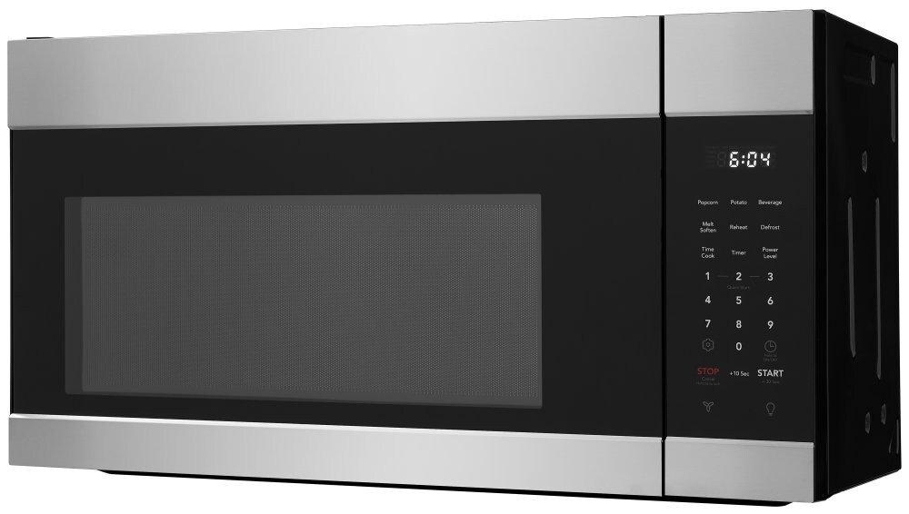 1.7 cu ft 1000 W Over the Range Microwave in Stainless Steel/Black 