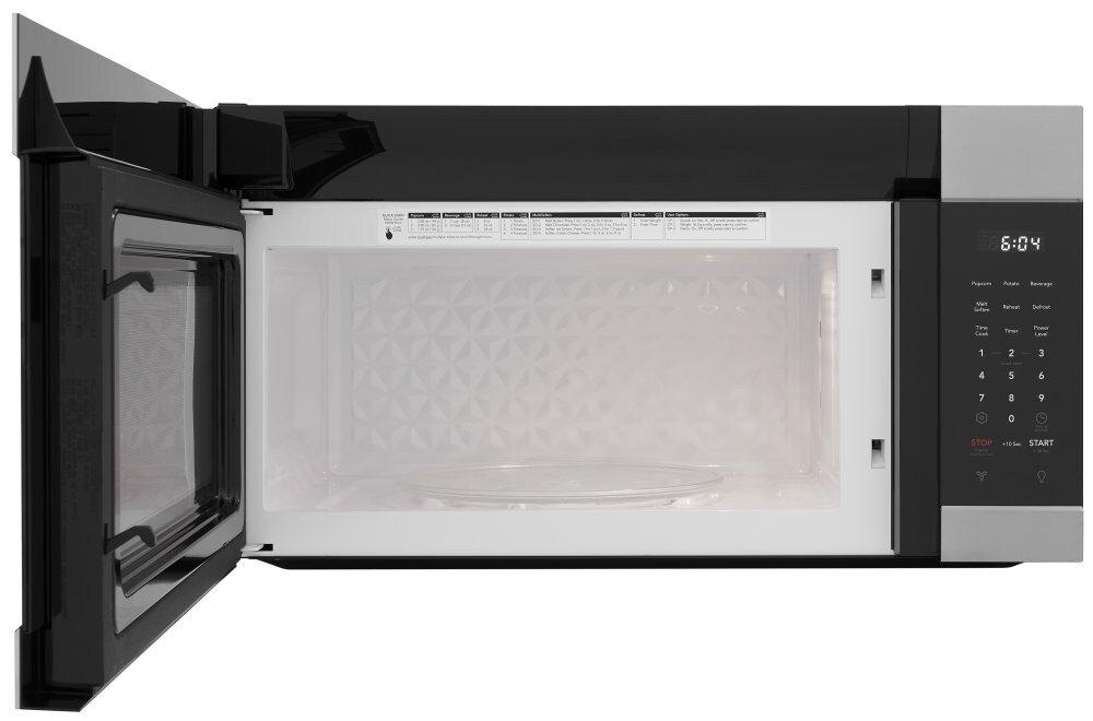 1.7 cu ft 1000 W Over the Range Microwave in Stainless Steel/Black 