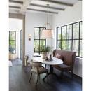20W 4-Light 24.5in. Wide Drum Chandelier with Off?White Linen Shade in Lacquered Dark Brass 