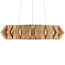 30in. Wide LED Wrought Iron Drum Chandelier with Wood Shade
