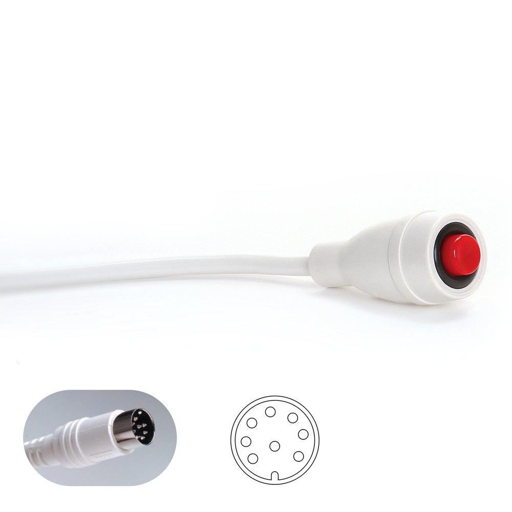 ECONOCALL CALL CORD RAULAND 8-PIN DIN PLUG WHITE 7 FT CORD 