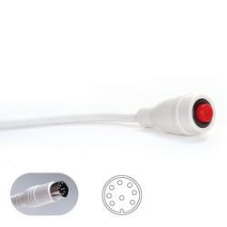 EconoCall&trade; Call Cord Rauland 8-Pin Din Plug White with 7 ft Cord