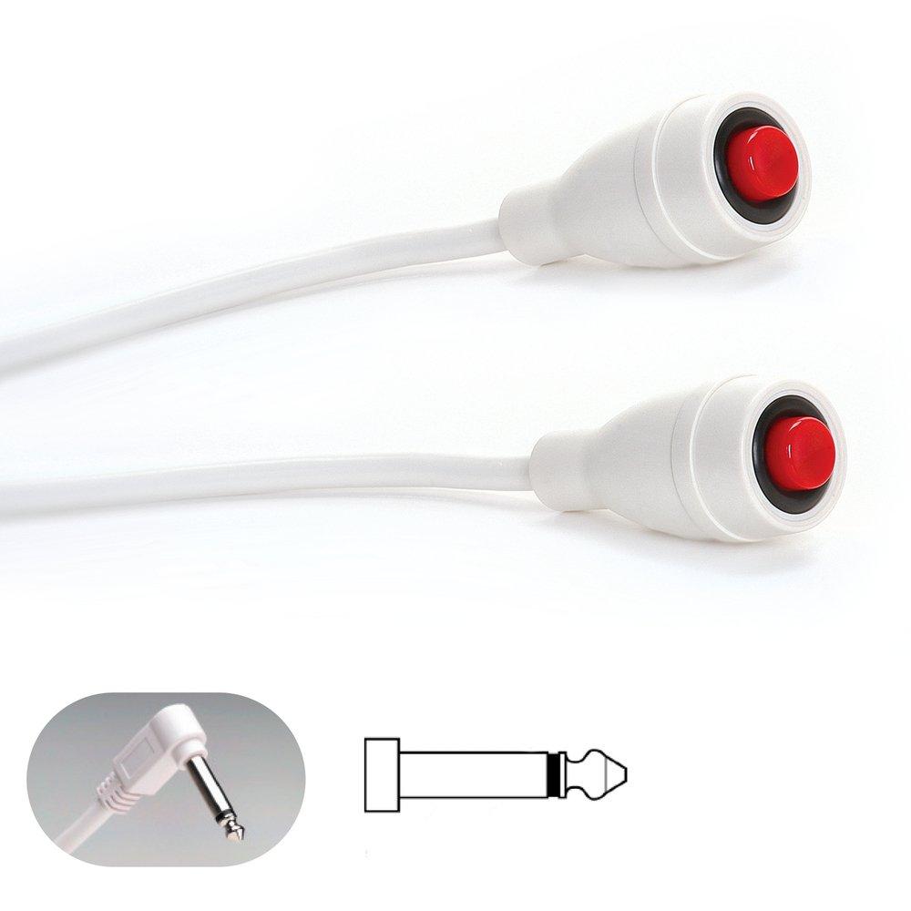 ECONOCALL CALL CORD 1/4 2-CONDUCTOR PHONE PLUG WHITE DOUBLE 10 FT CORD 