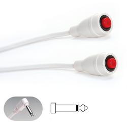 EconoCall&trade; Call Cord 1/4 2-Conductor Phone Plug White Double with 7 ft Cord